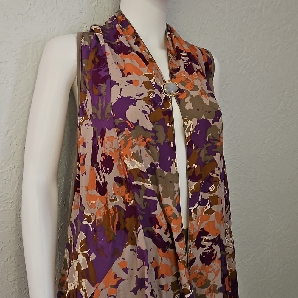 Vtg LOGO Floral Sleeveless Kimono Leggings Set - Picture 4 of 12